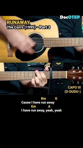 Runaway - The Corrs (1995) Easy Guitar Chords Tutorial with Lyrics Part 3 SHORTS REELS