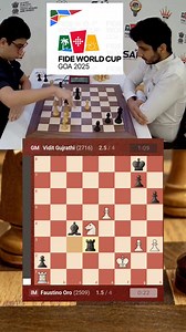 The final moment : GM Vidit Gujrathi eliminating IM Faustino Oro on tiebreaks in Round 2 of the FIDE World Cup 2025 ⚡What a clutch performance from the Indian GM 🇮🇳 #FIDEWorldCup #chess #endgame | Bisakol Chess Vlog