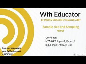 Lec-5, Sample size and Sampling error