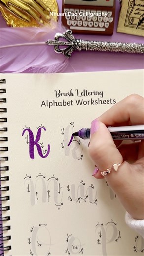 How to Write Letter K - Easy Tutorial for Beginners #nhuandaocalligraphy #brushlettering