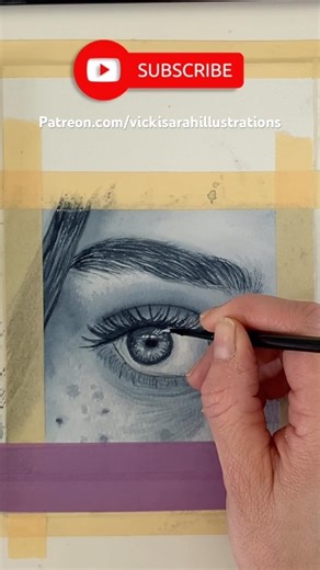 How to paint eye lashes in watercolour #watercolourportrait #watercolourtutorial