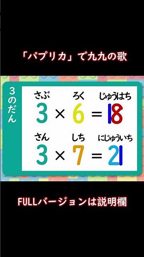 「パプリカ」で九九のうた