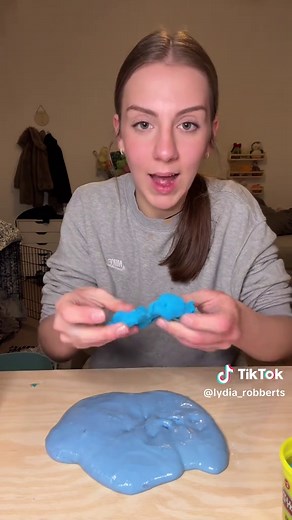 Mixing Playdough into Slime Experiment