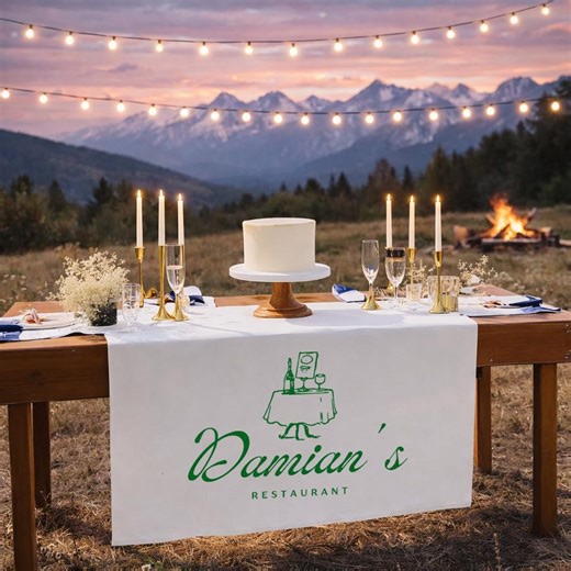 Custom Table Runner With Logo, Personalized Wedding Table Decor, Linen Table Runner for Restaurant, Event Branding Table Cloth - Etsy