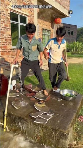 The newly bought water tank broke like this. #funny #comedy #memes