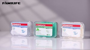 FAMILIFE Floss Picks, 240 Count Mint Dental Floss Picks with 4 Travel Cases