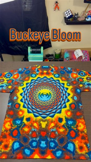 Buckeye Bloom Tie Dye T-Shirt #tiedye #tiedyereveal #handmade #youtubeshorts #fyp