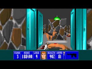 Wolfenstein 3D Spear of Destiny ECWolf - Level 03 - All Secrets - 1080p 60fps