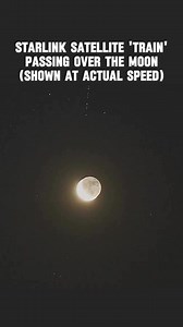 Starlink Satellite Train Crosses the Moon! 🌕🚀 Check this out! Japanese astronomer Daichi Fujii captured an incredible sight — Starlink satellites passing right in front of the Moon! 😲 This was taken on January 26, 2025, at 5:13 AM from Yokohama, showing Starlink G11-6 moving across the lunar surface in real-time. It almost looks like a tiny space train cruising through the night sky! 🚄🌙 . . #moon #space #sky #Starlink #elon #elonmusk #moonlight #cosmos | Space Knowledge