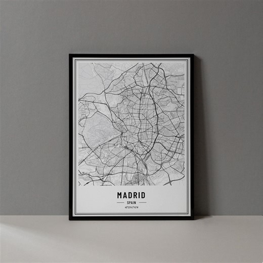 Madrid Spain Map Digital Print, Madrid Map Poster, Madrid Map Wall Art, Madrid Road Map, Madrid Art Print, Madrid City Coordinates - Etsy Australia