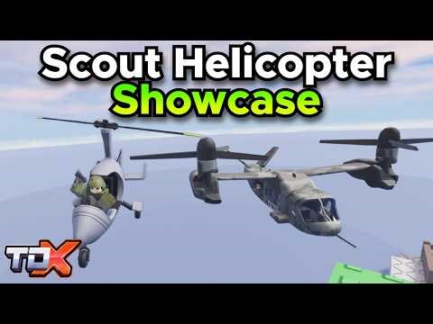TDX Scout Helicopter Showcase (Stats, Abilities, Gameplay) - Tower Defense X Roblox