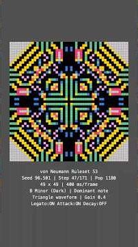 Music from Numbers #generativemusic #mathart #cellularautomata #shorts