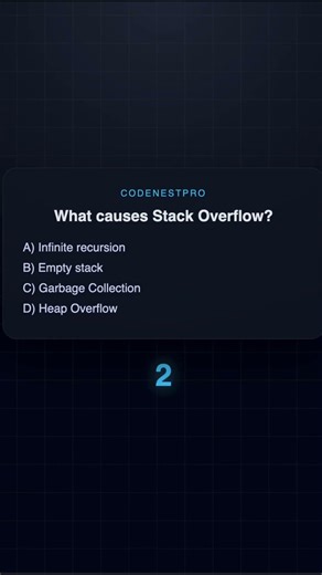 What causes stack overflow? ⏱️ | DSA MCQ