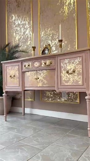 Foil Transfer Magic ✨ Elegant Gold on Soft Pink Furniture With Kacha!