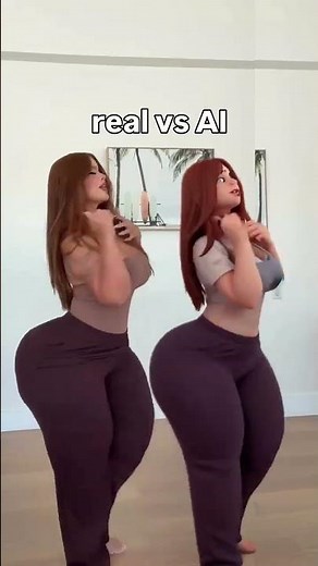 Real vs AI #curvyfashionbeauty #twerking #bigbangchalleng #trendingshorts