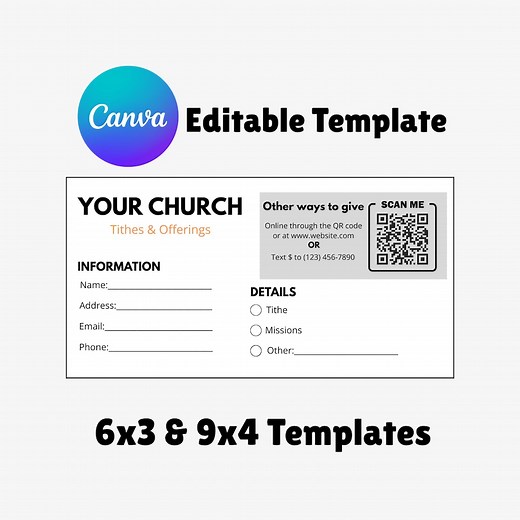 Offering Envelope Template | Church Giving & Tithe Printable | Editable Canva - Etsy Australia