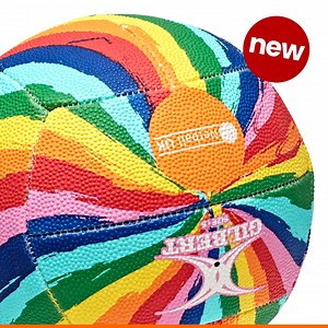Our sport is for everyone - whoever you love, whoever you are, whoever you want to be 🌈 We've designed this exclusive rainbow netball - and because it's from Gilbert, you know it's also a brilliant and usable ball. Available as a full-size & mini at https://www.netballuk.co.uk/rainbownetballs | Netball UK
