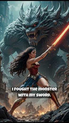 Wonder Woman Stops a Mythical Monster in Seconds 😱 | Epic AI Short