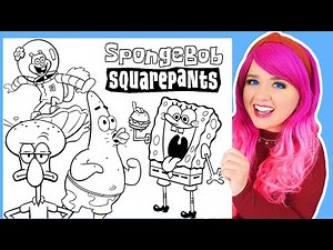 Coloring SpongeBob, Patrick, Sandy & Squidward Coloring Pages
