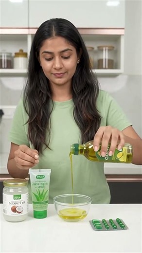 DIY Hair Growth Oil & Aloe Vera Hair Mask 🌿🥥 | Coconut, Castor, Olive & Vitamin E