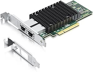 10Gb Ethernet Network Interface Card(NIC), with X540 Controller. Equivalent to Intel X540-T2, Dual RJ45 Ports, PCIE X8 LAN Adapter, Ethernet LAN Adapter for Windows/Linux/ESX Servers