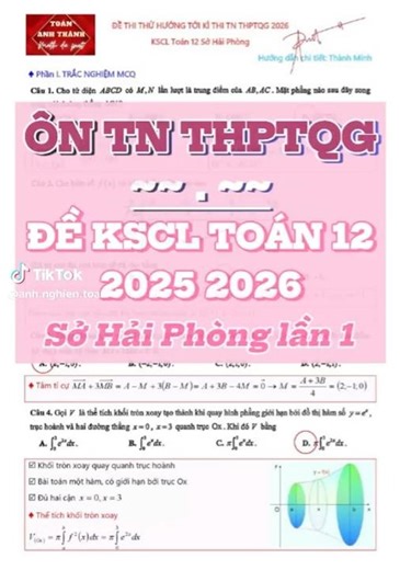 💭 [TOÁN 12] [SLIDE] Sở Hải Phòng lần 1 ⚙ Chữa đề KSCL TN THPTQG 2026