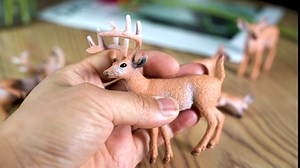 6 Pack Forest Animal Deer Figures Toy, Woodland Animal Figurine Party Supplies Christmas Buck Doe Fawn for Baby Shower Birthday Wedding