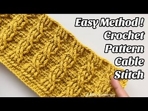 CROCHET PATTERN - Cable Stitch -Easy Step by step Tutorial for Blankets & Crochet Projects -US Terms