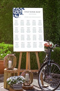 Blue Flower Wedding Seating Chart Sign Template (digital Download) #BFLW - Etsy Australia
