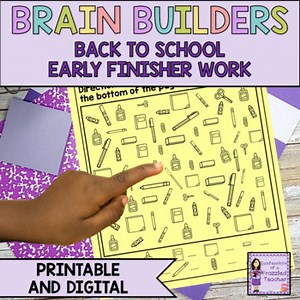 Early Finishers Activities for Back to School | Brain Teasers Worksheets