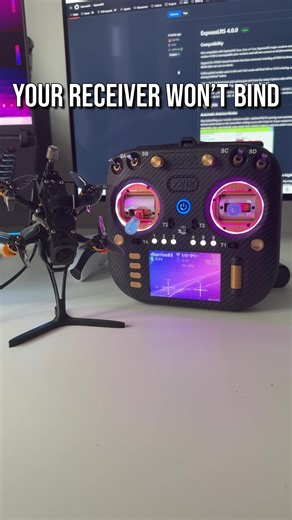 Part 2. Upgrading the receiver. If your radio is on ELRS 4.0.0 but the receiver isn’t, they won’t talk to each other. Same version on both sides is required, otherwise binding simply won’t happen. Quick receiver update and everything works again. #ExpressLRS #FPVDrone #DroneBuild #FPVCommunity #Radiomaster