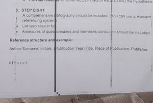 Step Eight: Creating a Comprehensive Bibliography and Including... | Filo