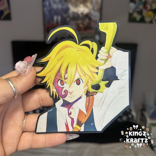 Anime 3D Motion Peeker Sticker | Waterproof Vinyl Decal | Meliodas (Wrath)
