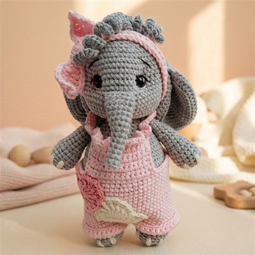 Elephant Crochet Pattern PDF, Amigurumi Plush Toy, Baby Nursery Gift, Beginner Friendly - Etsy UK
