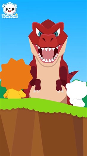 ¡Ahhh, Es un T-Rex! ¡Corre! 🦖 | Canción de Rio | Canción de personajes | TOMTOMI en Español #shorts