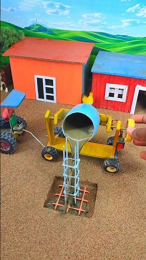 diy tractor video | mini house concrete piller construction machine project | #shorts #youtubeshorts