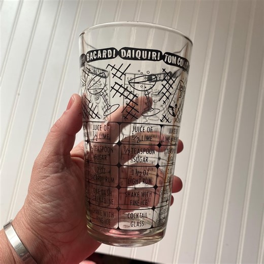 Vintage Mid-century Libbey Federal Glass Cocktail Shaker Glass With Illustrated Recipes USA - Etsy Canada