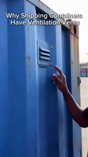 Shipping containers may look completely sealed, but small ventilation vents are installed near the upper side walls. During long international journeys, temperature changes can create moisture inside the container. Without airflow, condensation can form and drip onto the cargo. These small vents allow controlled air circulation, helping reduce moisture and protect goods during transport. #shippingcontainer #logisticslife #portoperations #containerfacts #containertransport