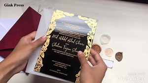 Black acrylic can be stunning too! #Gink_Press #Made_with_love #wedding_card_bd #wedding_card | Save The Date