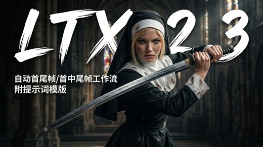 【AIGC实战课 94】LTX 2.3首尾帧/首中尾帧工作流，进一步提高生成可控性！