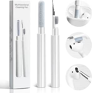 Cleaner Kit for AirPods 1 2 3 Cleaning Tool for Removing Ear Wax/Dirt/Gunk | Included Metal Tip, Soft Brush & Flocking Sponge to Clean Wireless Earbuds, Charging Case, iPhone, Keyboard & Electronics