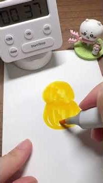 1 Minute Cute Chick Drawing Challenge 🐥💛 #asmr #cuteart #drawing