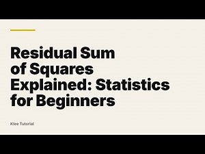 Residual Sum of Squares Explained: Statistics for Beginners