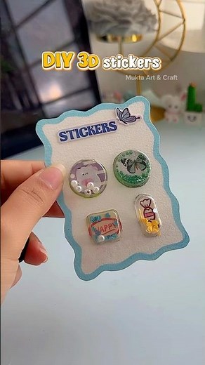 DIY Easy & cutest 3D stickers 😱✨#shorts #art #diy #craft #youtubeshorts