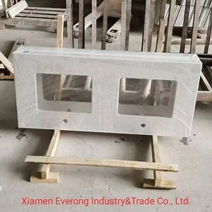[Hot Item] Artificial Stone Pure White Crystal Quartz Vanity Top Bathroom Vanity Tops