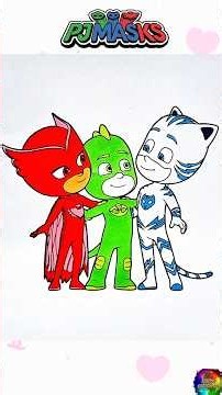 PJ Masks Coloring ♥️💚💙 #pjmasks #shorts #short #shortvideo #shortsvideo #shortsfeed