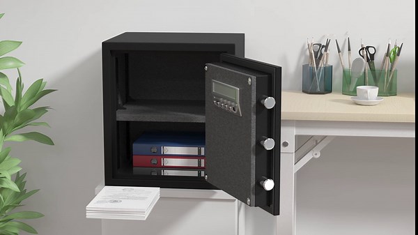 Kavey Fireproof Safe Box, 2.2 Cub Heavy Duty Fireproof Safe with Backlit Keypad and Dual Alarm system, Large Safe Box Fireproof Waterproof for Bussiness Office