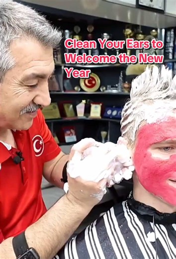 Clean Your Ears to Welcome the New Year || Cre: ASMR Munur Onkan 👉 #massage #headwashing #skincare #relaxing #relax #trending #fypシ