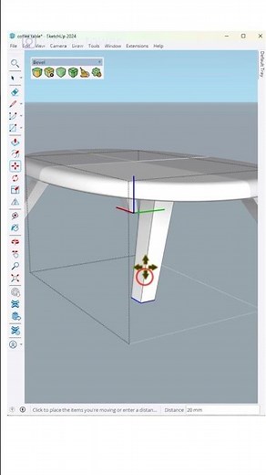 Turning a simple shape into a modern table in SketchUp 🔥Bevel makes it smooth & stylish in seconds!