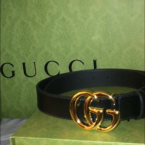 Gucci GG Black & Gold Belt. NEW